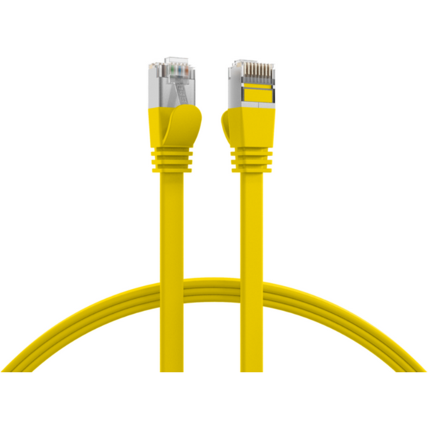 Patchkabel RJ45 Flachpatchkabel Cat.6A U/FTP PVC, gelb 2m - 1 VPE = 10 St�ck