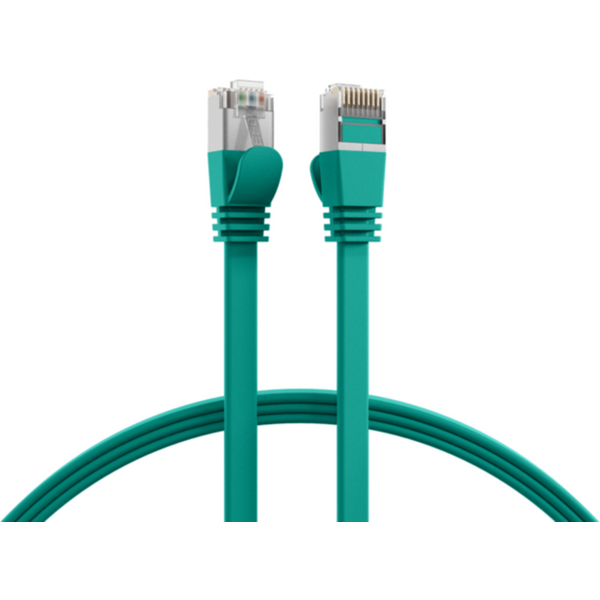 Patchkabel RJ45 Flachpatchkabel Cat.6A U/FTP PVC, grün 2m - 1 VPE = 10 St�ck