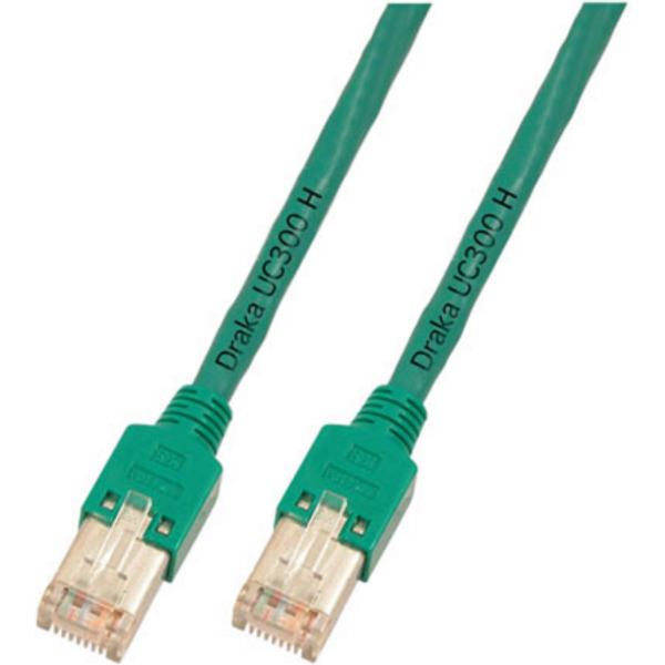 RJ45 Patchkabel Cat.5e F/UTP LSZH, Draka UC300 TM11 grün 20m
