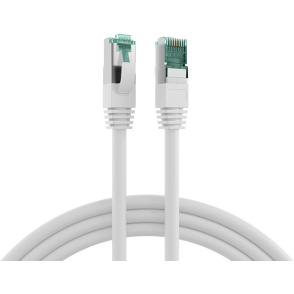 Patchkabel RJ45 Patchkabel Cat.6A S/FTP LSZH, weiß 10m - 1 VPE = 5 St�ck