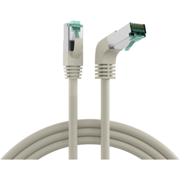 Patchkabel RJ45 Patchkabel Cat.6A S/FTP LSZH, 1x90° grau 0,5m - 1 VPE = 10 St�ck