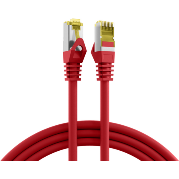 Patchkabel RJ45 Patchkabel Cat.6A S/FTP LSZH, Cat.7 Rohkabel rot 15m - 1 VPE = 5 St�ck