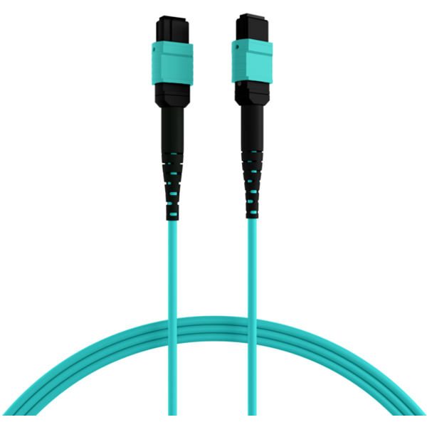 MPO-PLUS®(F)-MPO-PLUS®(F) Patchkabel OM3 12 Fasern, Typ B LSZH aqua 1m
