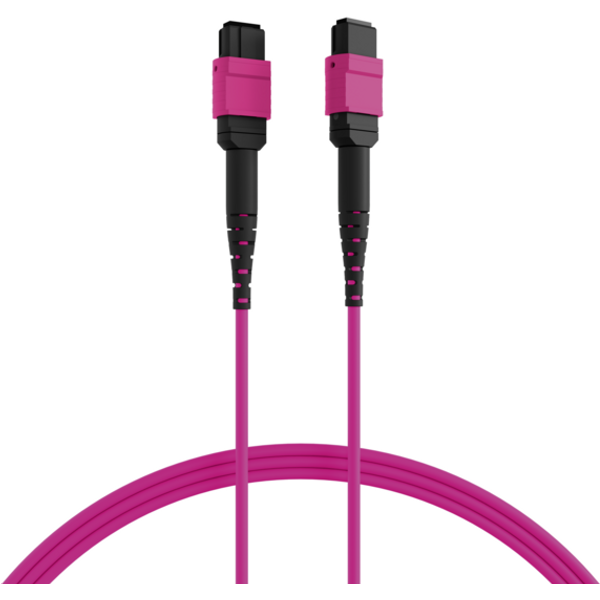 MPO-PLUS®(F)-MPO-PLUS®(F) Patchkabel OM4 8 Fasern, Typ B LSZH erika-violett 15m
