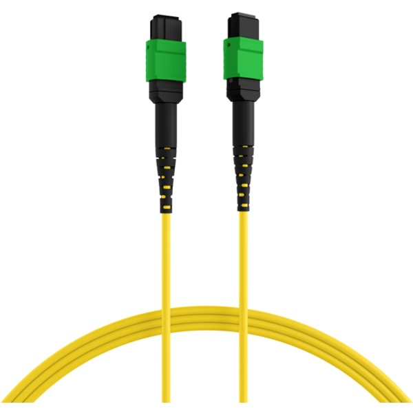 MPO-PLUS®/APC(F)-MPO-PLUS®/APC(F) Patchkabel OS2, 8 Fasern Typ B LSZH gelb 10m