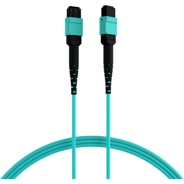 MPO / MTP MTP®(F)-MTP®(F) Patchkabel OM3 12 Fasern, Typ A LSZH aqua 3m - 1 VPE = 10 St�ck