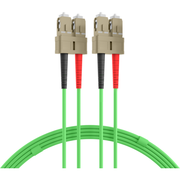 Glasfaser Patchkabel Duplex Patchkabel SC-SC OM5, 3m LSZH 3mm limettengrün - 1 VPE = 10 St�ck