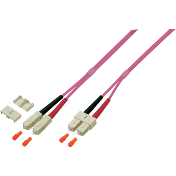 Glasfaser Patchkabel Duplex Patchkabel SC-SC OM4, 5m LSZH 3mm erikaviolett - 1 VPE = 10 St�ck