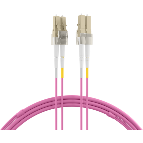 Duplex Patchkabel Flat-Twin LC-LC OM4, 10m LSZH 3x5mm erikaviolett