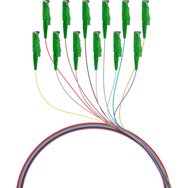 Glasfaser Pigtails R&M Faserpigtail E2000?/APC OS2 G652D, farbiges Set 2m - 12 Stück - 1 VPE = 12 St�ck
