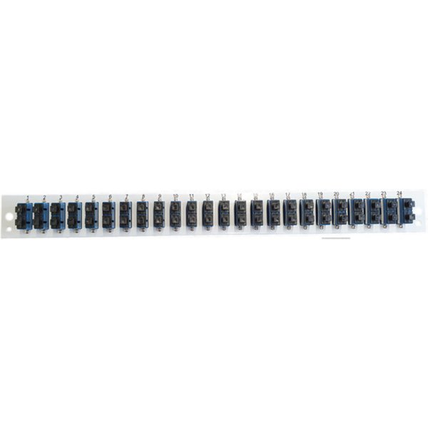 Glasfaser Verteiler Bestückte Frontblende mit 24 x SC Duplex, Kupplung OS2 vertikal, schwarz - 1 VPE = 50 St�ck
