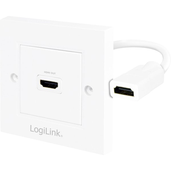 Logilink HDMI Adapter, wall socket, 1-port, white