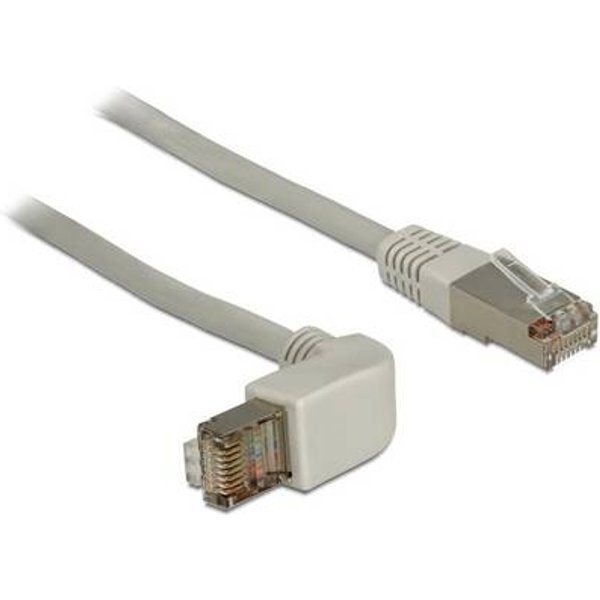 DELOCK Patchkabel gewinkelt RJ45 S/STP Cat6A 0.50m grau