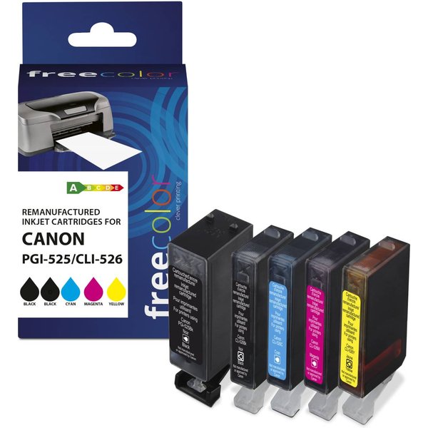 Freecolor Patrone Canon PGI-525XL black + CLI-526XL BK/C/M/Y remanufactured