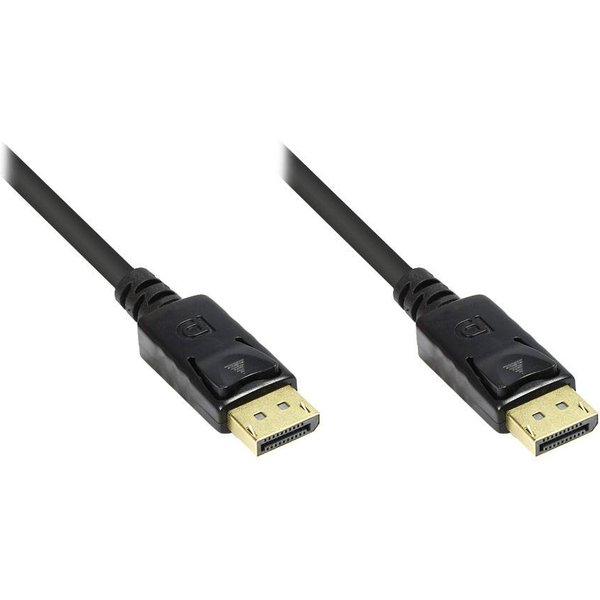 Good Connections Anschlusskabel DisplayPort 1.2 - Stecker inkl. Verriegelungsschutz - vergoldet - schwarz - 0,5m