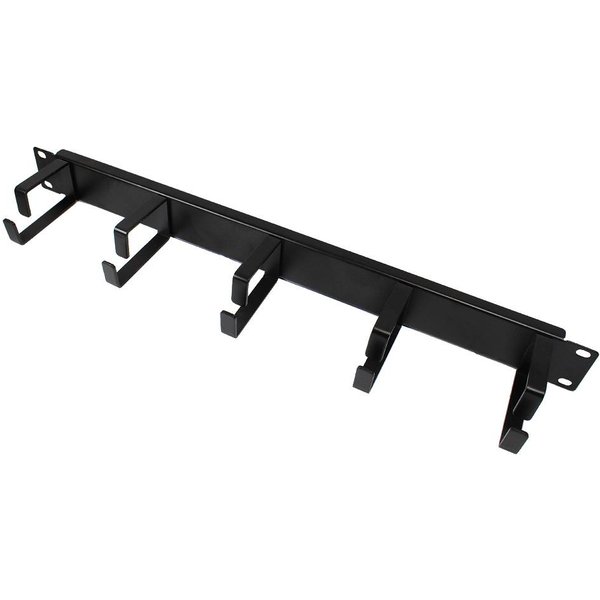 Good Connections Kabelführungspanel 19" - mit 5 Metallbügeln - 1HE - tiefschwarz RAL9005
