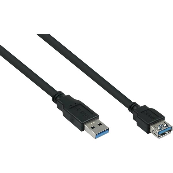 kabelmeister Alcasa UK30P-ASA-010S - 1 m - USB A - USB A - USB 3.2 Gen 1 (3.1 Gen 1) - 5 Gbit/s - Schwarz