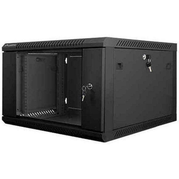 LANBERG 19" 6U 600x600 Wandgehäuse Glastür V2 (FlatPack) sw