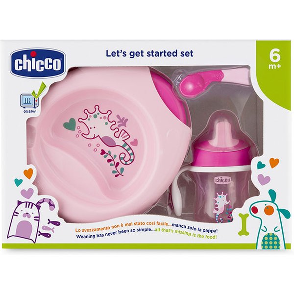 CHICCO Set de Comida Rosa 6 Meses+ // Precio, Comprar