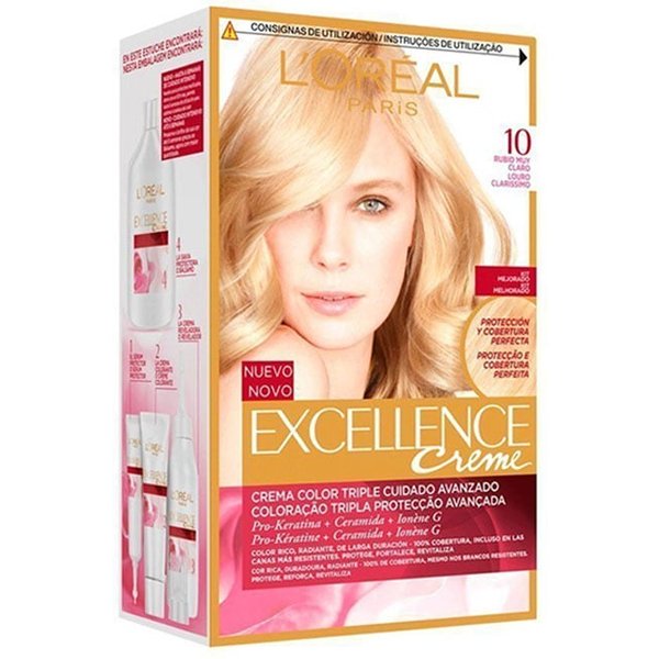 L'Oréal Excellence Creme Nº 10 Rubio Clarisimo Aclarante // Precio, Comprar