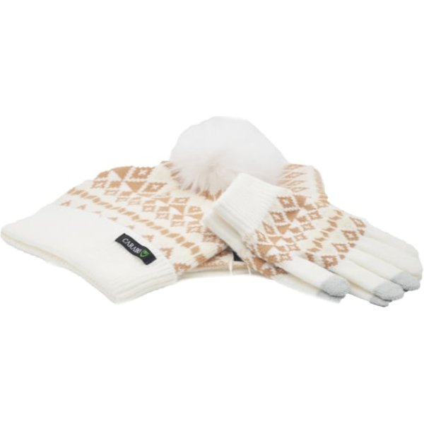 Carabo Conjunto Bufanda, Gorro y Guantes Estampado Claro