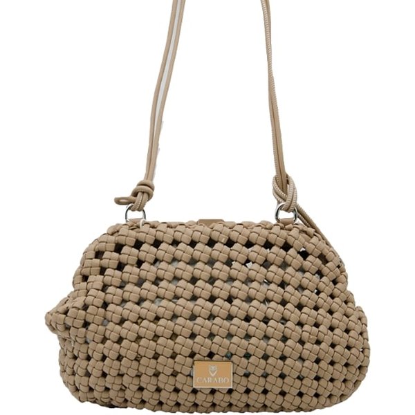 Carabo Bolso de Hombro Trenzado Beige Oscuro | Comprar