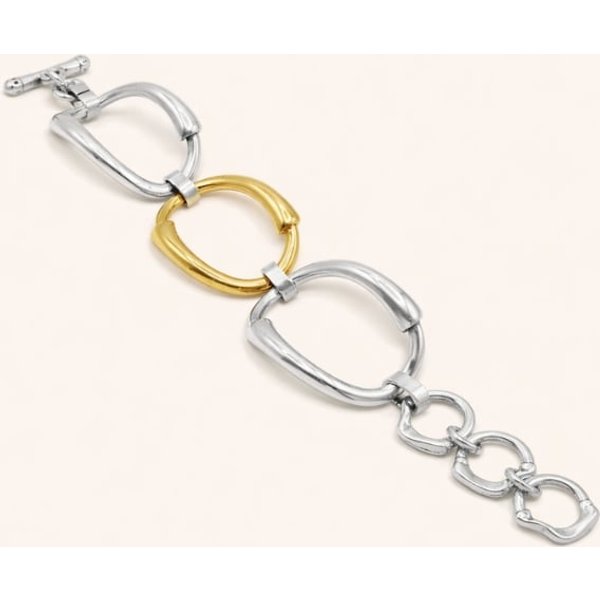 Ciclón Pulsera Espiral Oro y Plata | Paco Perfumerías