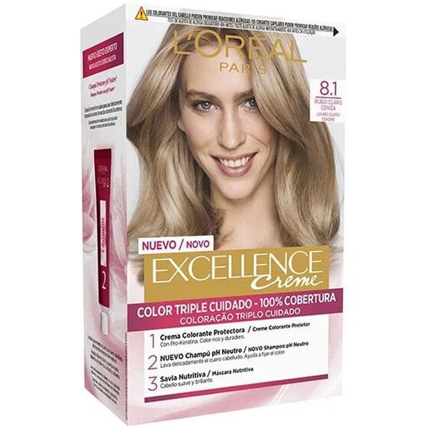 L'Oréal Excellence Creme Nº 8.1 Rubio Claro Ceniza // Precio, Comprar