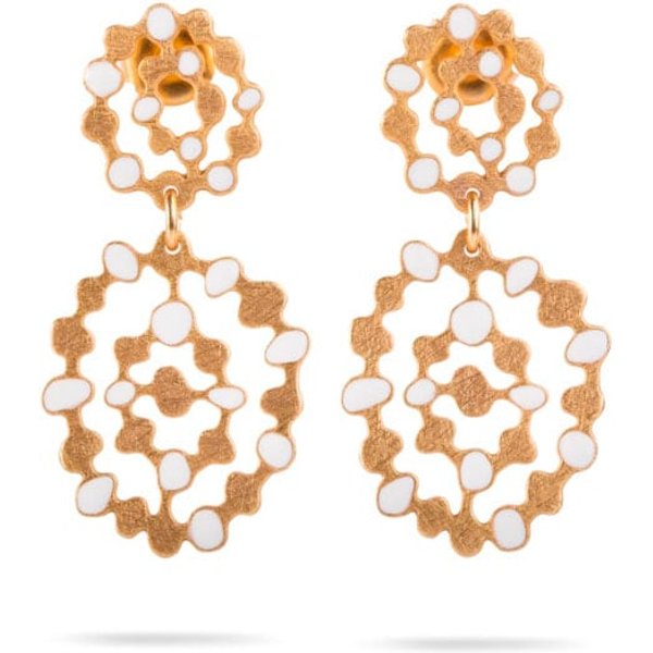 Makadama Pendientes Carpe Esmalte Color Oro | Comprar