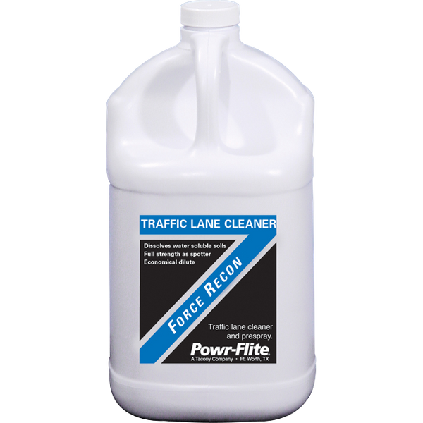 Powr-Flite FR4 Force Recon Traffic Lane Cleaner, 4 Gallon Case High-Performance Carpet Pre-Spray for Heavy Soil and High-Traffic Area Cleaning