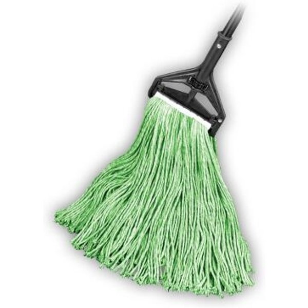 Cut End Wet Mop, Cotton/Poly Blend, Green, 1-1/4" headband, #24 Large