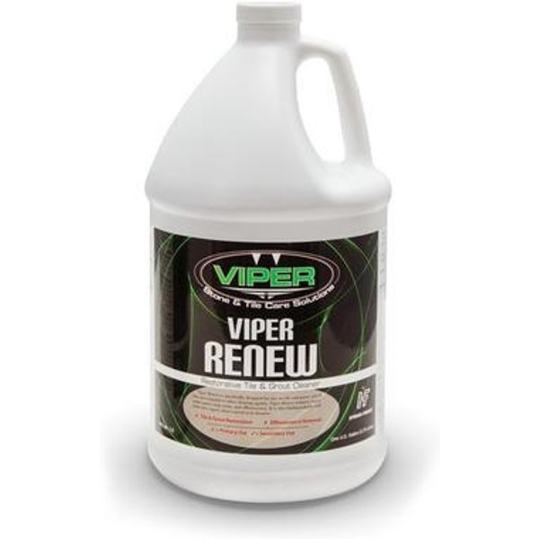 Powr-Flite VR4 Viper Renew Tile & Grout Cleaner, 1 Gallon Restorative Acid Tile Cleaner for Deep Grout and Stone Cleaning Applications