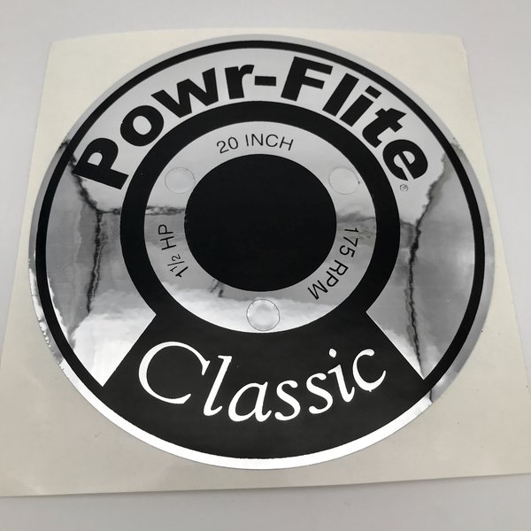 Label 20" 1-12hp 175 RPM