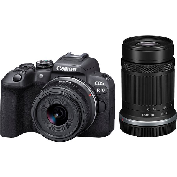 Canon EOS R10 Mirrorless Camera with RF-S 18-45mm and RF-S 55-210mm STM Lenses
