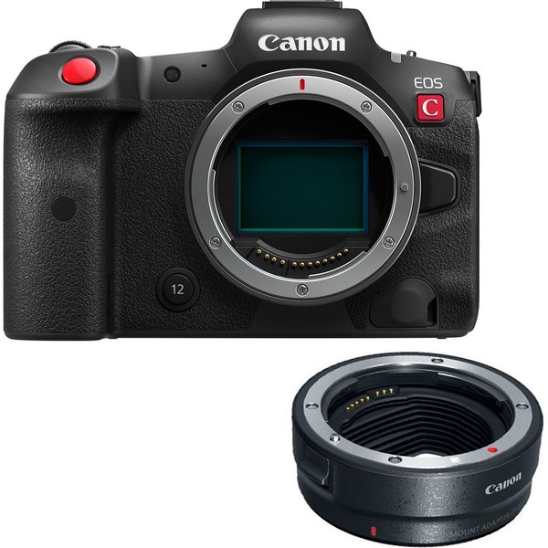 Canon EOS R5 C Mirrorless Cinema Camera with EF-EOS R mount adapter