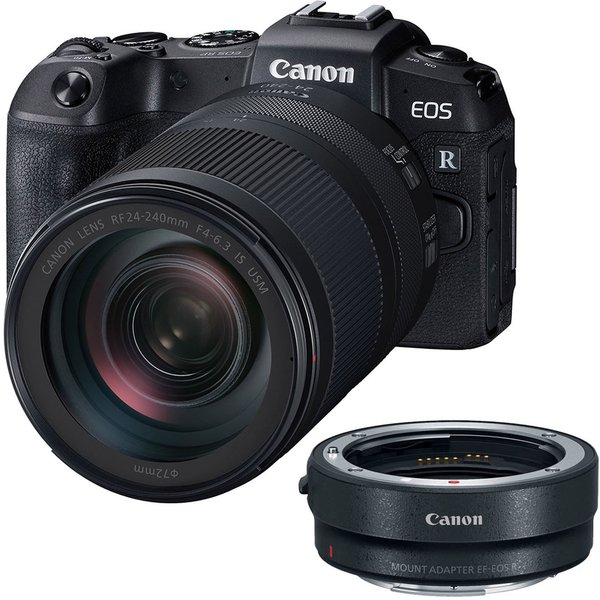 Canon EOS RP Mirrorless Camera with RF 24-240mm IS Lens with EF-EOS R mount adapter