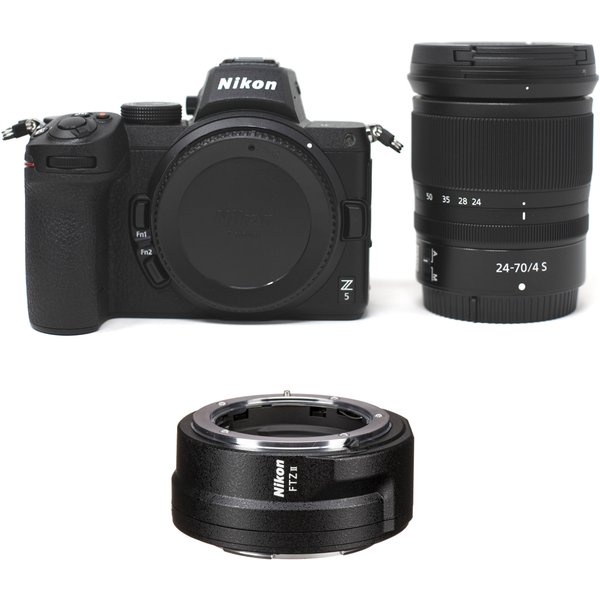 Nikon Z5 Mirrorless Camera with Z 24-70mm f/4 S Lens with FTZ II Mount Adapter