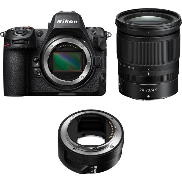 Nikon Z8 Mirrorless Camera with Z 24-70mm f/4 S Lens with FTZ II Mount Adapter