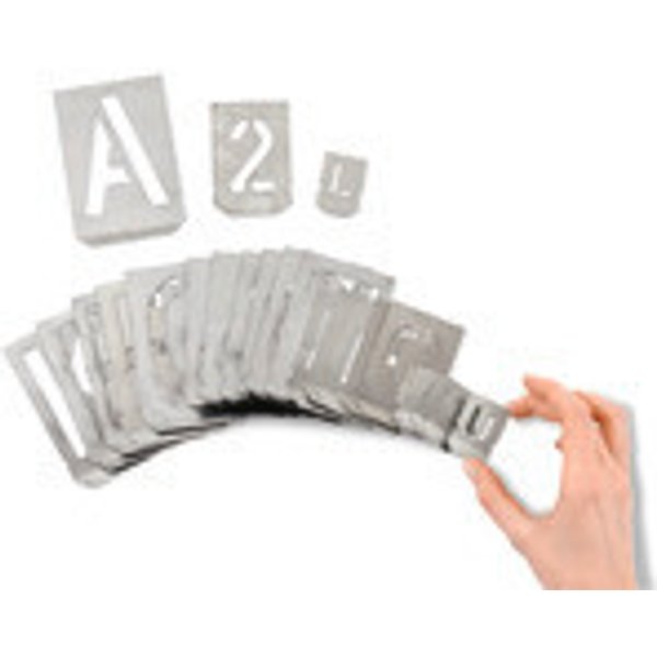 Stencil di marcatura A-Z, &, altezza caratteri 50 mm, lamiera di zinco-image