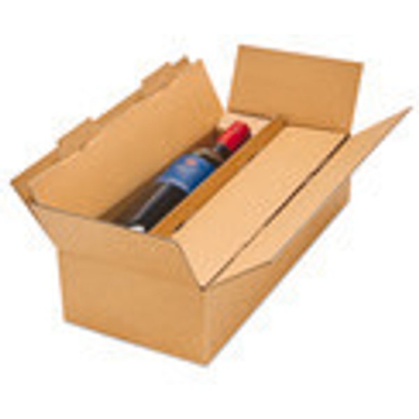 Scatola per 2 bottiglie, 418 x 186 x 92 mm, marrone, altezza max bott. 351 mm-image