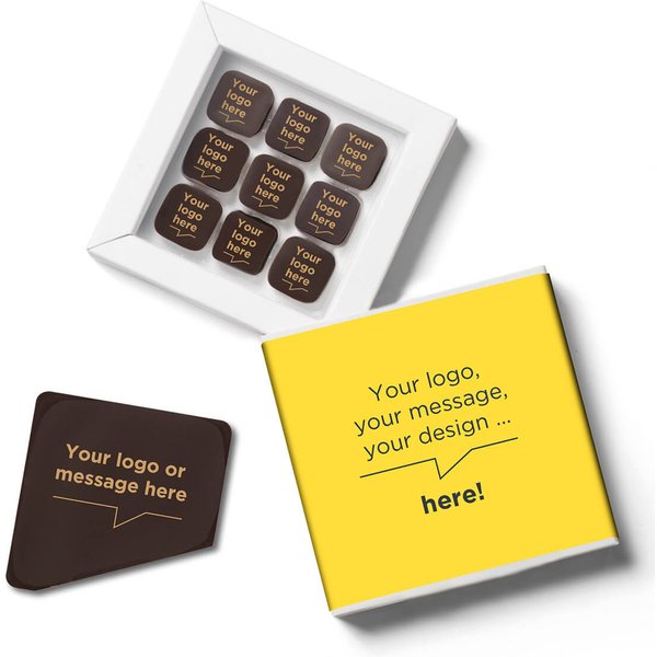 Customizable Chocolate Corporate Gifts Subtle Chocolates Filled With Caramel, Personalized With Your Logo, Delivered With A Custom Message Card-image