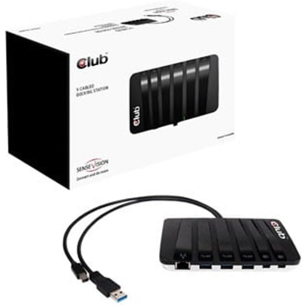 Club3D SenseVision Y-Cabled USB 3.0 Docking Station