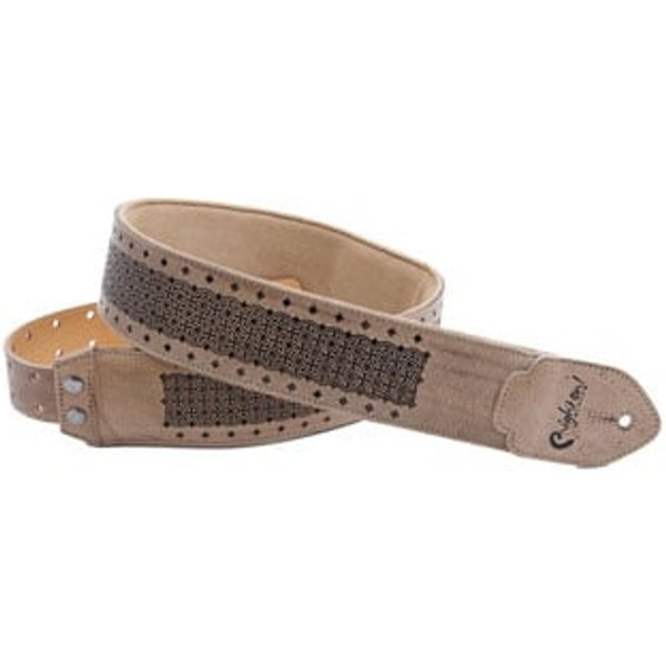 Right On Straps Leathercraft Granada Guitar Strap (Beige)