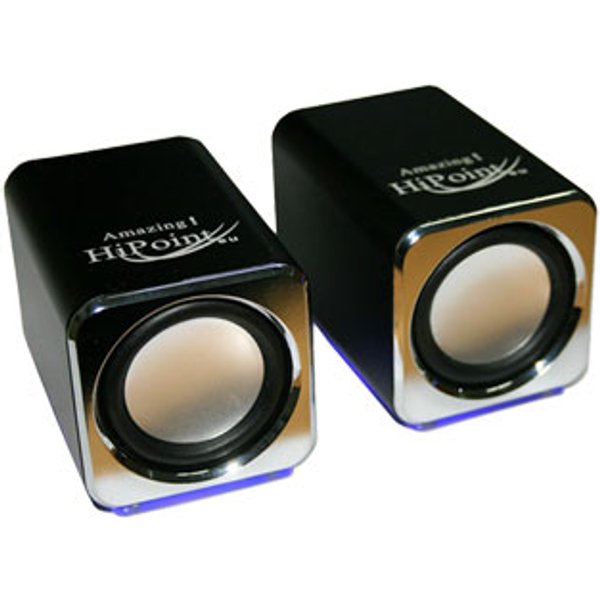 Xclio Digital Mini Stereo Aluminium Speakers Built in Sound Card Black