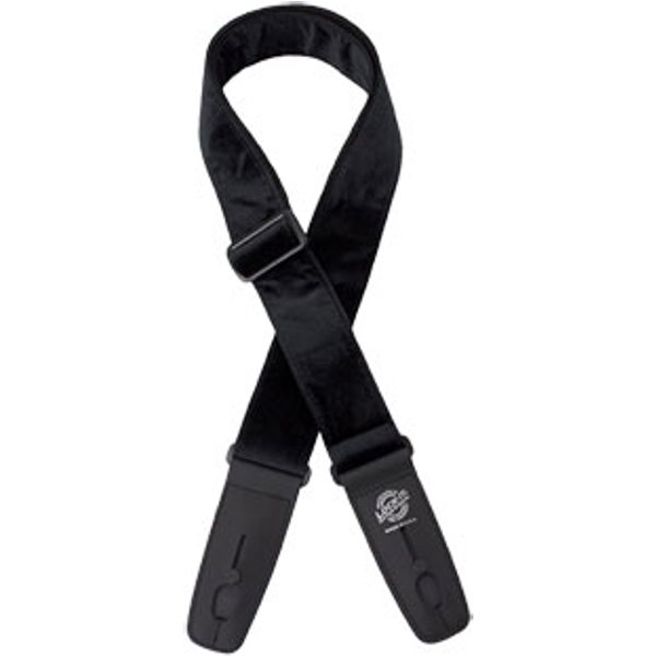 Lock-It Crushed Velvet Black Guitar Strap