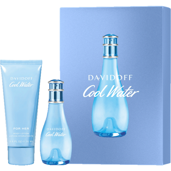 Davidoff Cool Water Woman Set E.d.T. Nat. Spray 30 ml + Body Lotion 75 ml 2 Artikel im Set Schwarz