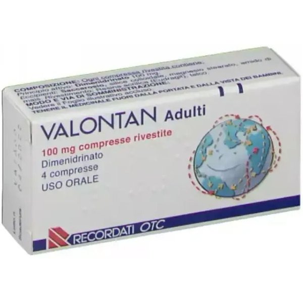 Valontan Adulti 100Mg Previene E Allevia La Nausea, 4 Compresse-image