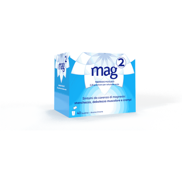Mag 2 2,25G Magnesio Pidolato Aroma Limone Per Stati Carenziali Di Magnesio, 40 Bustine-image