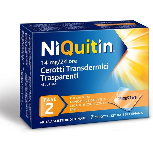 Niquitin 14Mg/24Ore Cerotti Transdermici Per Smettere Di Fumare, 7 Cerotti-image