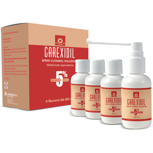 Difa Cooper Carexidil 5% Minoxidil Soluzione Cutanea, 4 Flaconi X 60Ml-image